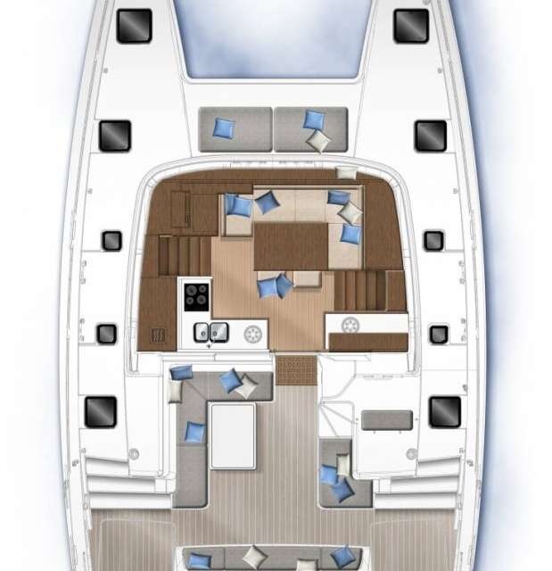 Layout of the boat Lagoon 40