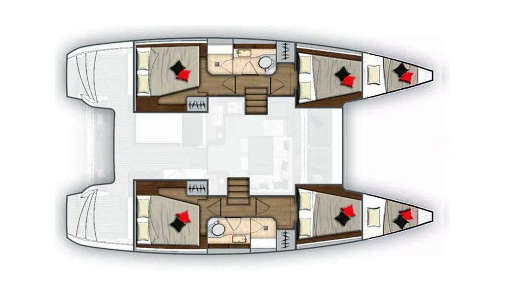 Layout of the boat Lagoon 40