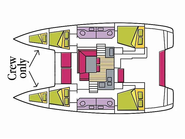 Distribución del barco Lagoon 40