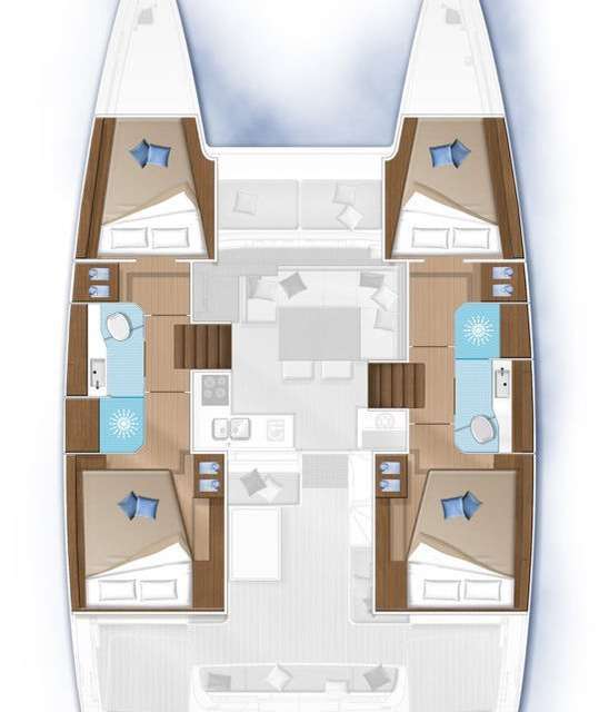 Layout of the boat Lagoon 40