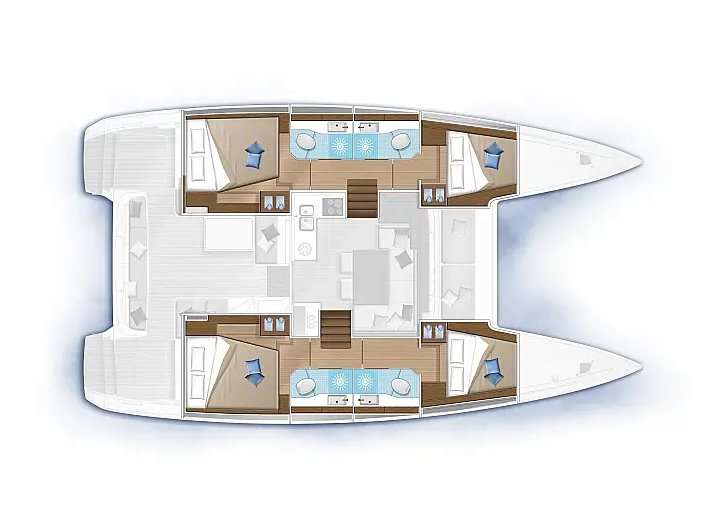 Layout of the boat Lagoon 40