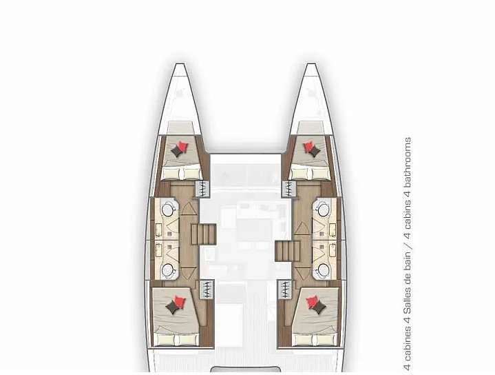 Layout of the boat Lagoon 40