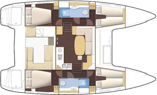 Layout of the boat Lagoon 400