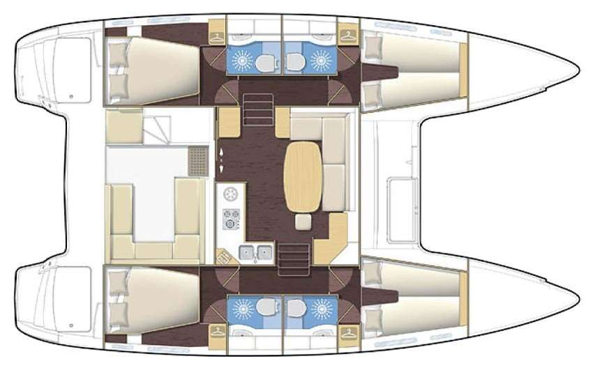 Distribución del barco Lagoon 400