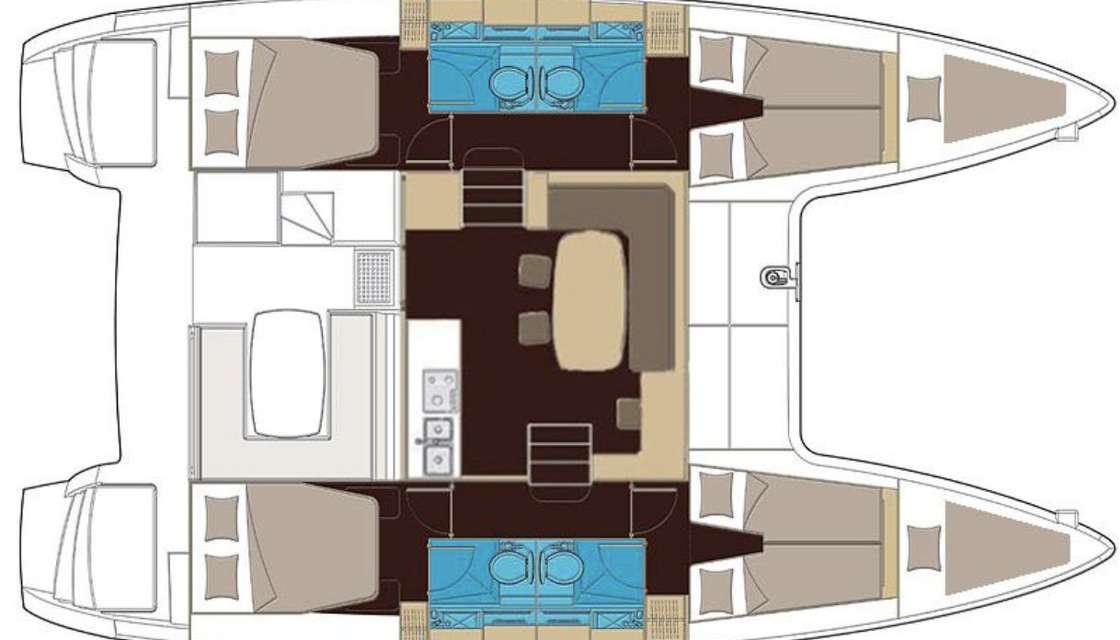 Layout of the boat Lagoon 400