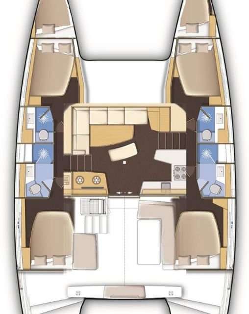 Layout of the boat Lagoon 42