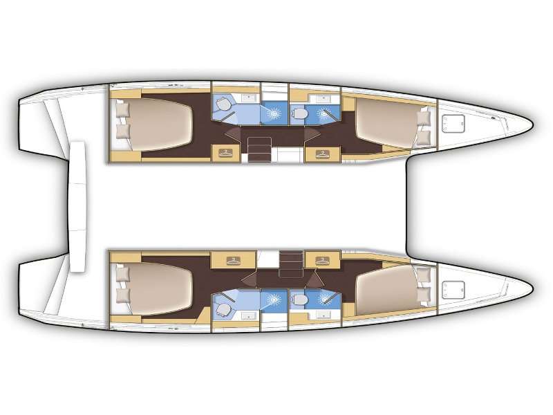 Layout of the boat Lagoon 42