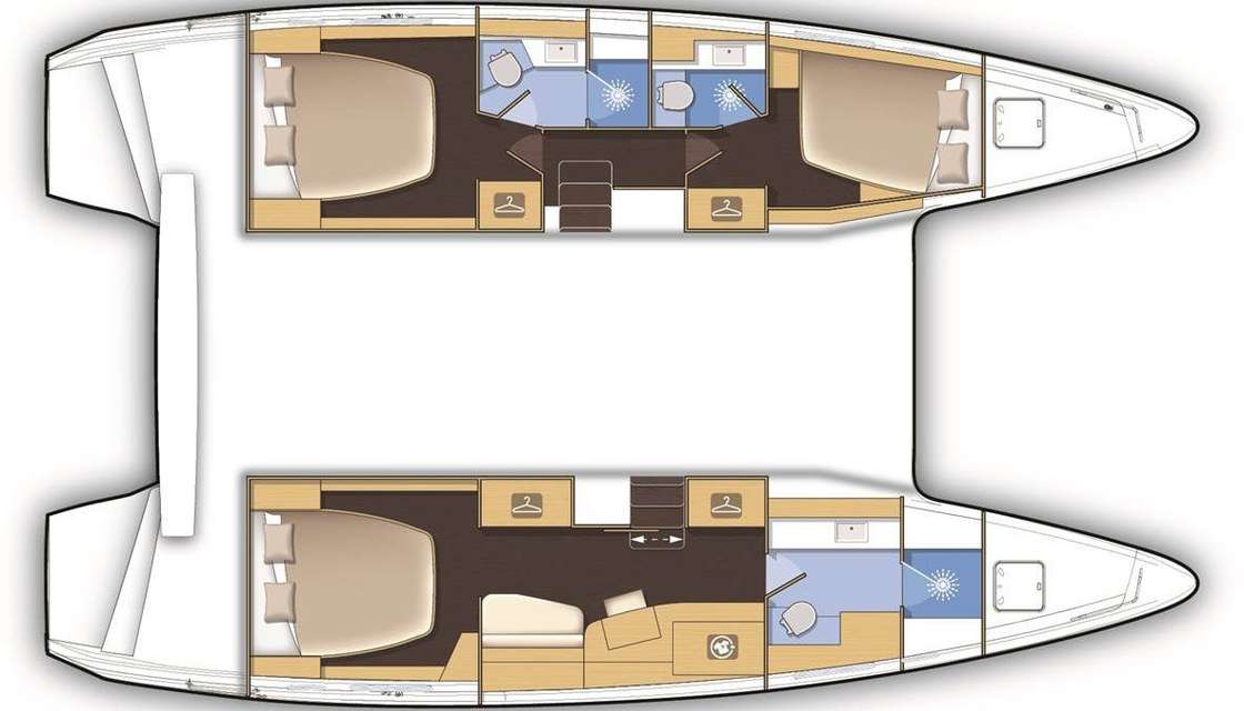 Layout of the boat Lagoon 42