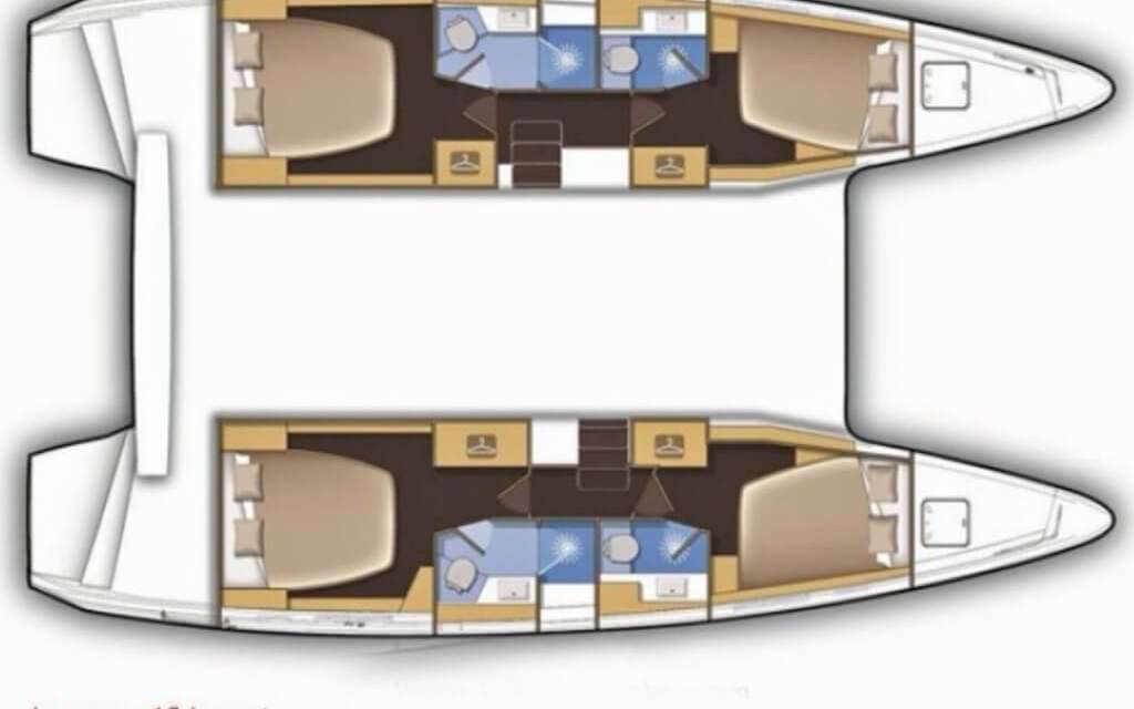 Layout of the boat Lagoon 42