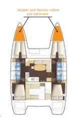 Layout of the boat Lagoon 42