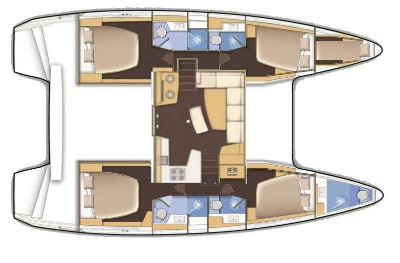 Layout of the boat Lagoon 42