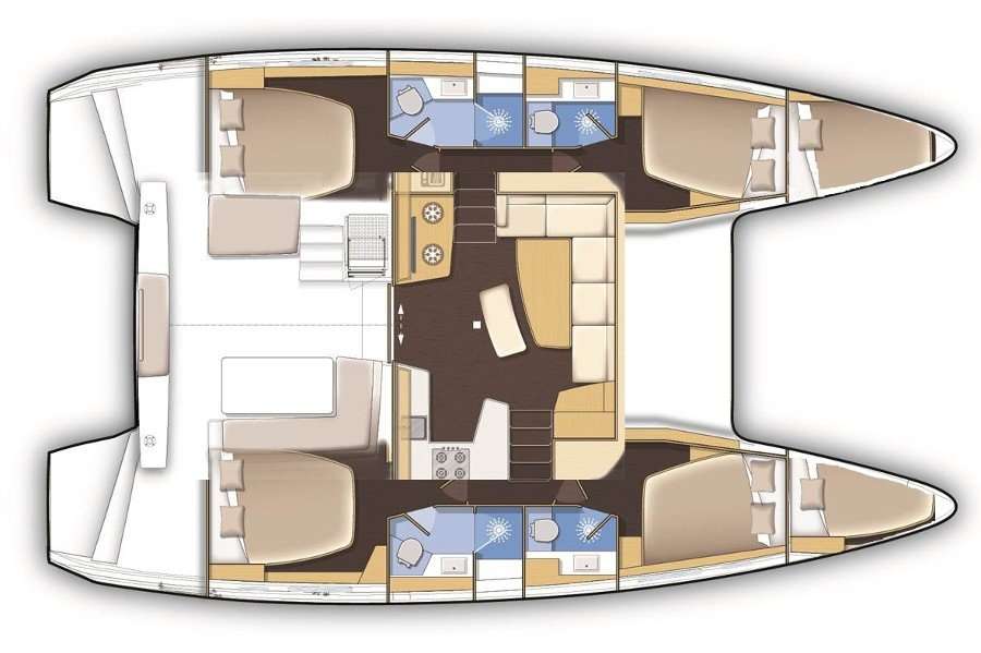 Layout of the boat Lagoon 42