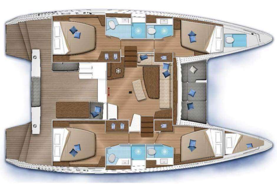 Distribución del barco Lagoon 42