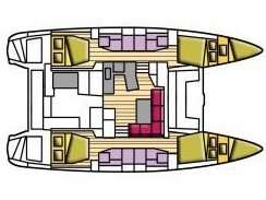 Layout of the boat Lagoon 42