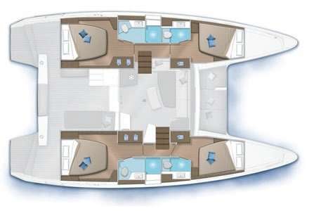 Layout of the boat Lagoon 42