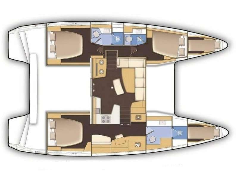 Distribución del barco Lagoon 42
