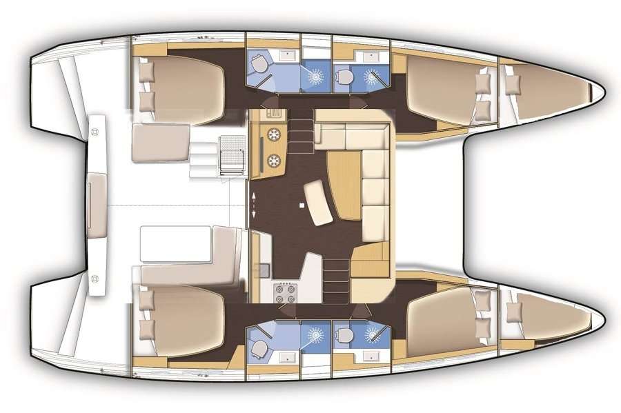 Distribución del barco Lagoon 42