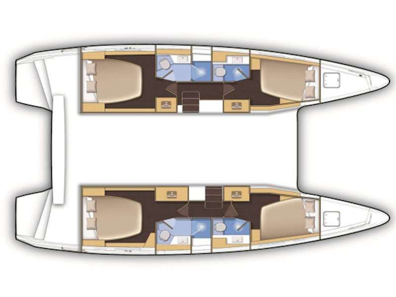 Layout of the boat Lagoon 42