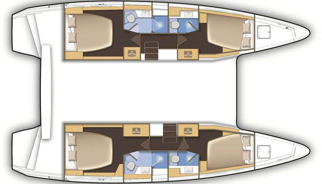 Distribución del barco Lagoon 42