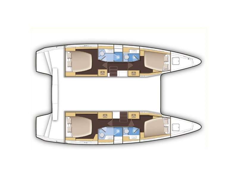 Layout of the boat Lagoon 42