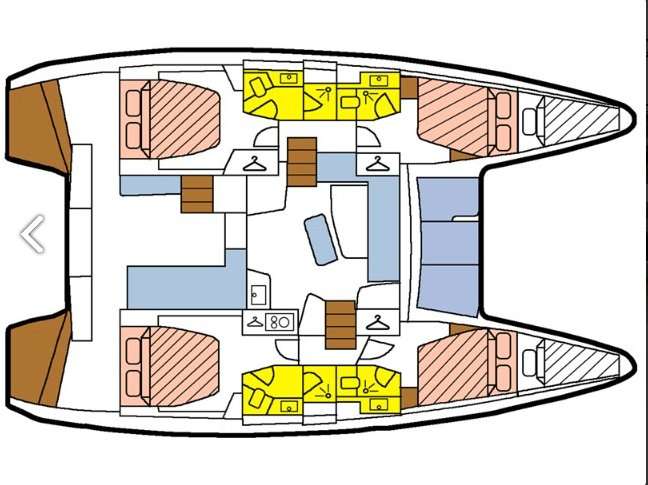 Distribución del barco Lagoon 42