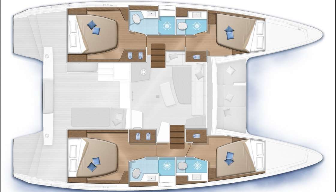 Layout of the boat Lagoon 42