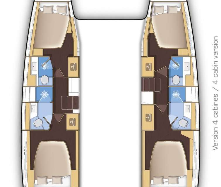 Layout of the boat Lagoon 42