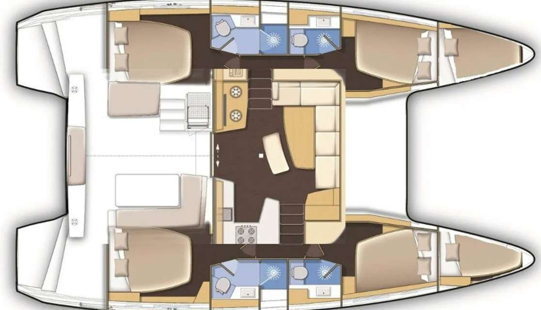 Layout of the boat Lagoon 42