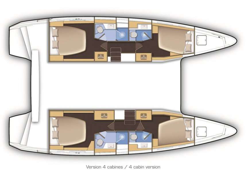 Distribución del barco Lagoon 42