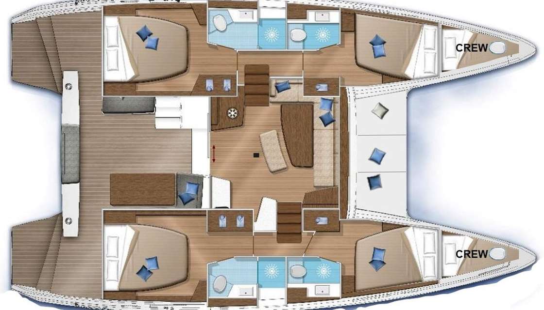 Layout of the boat Lagoon 42