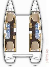 Layout of the boat Lagoon 42