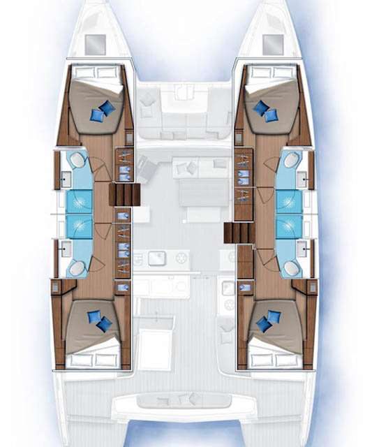 Layout of the boat Lagoon 42