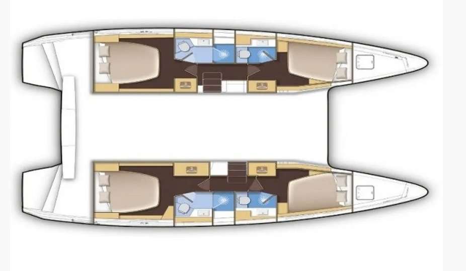 Layout of the boat Lagoon 42