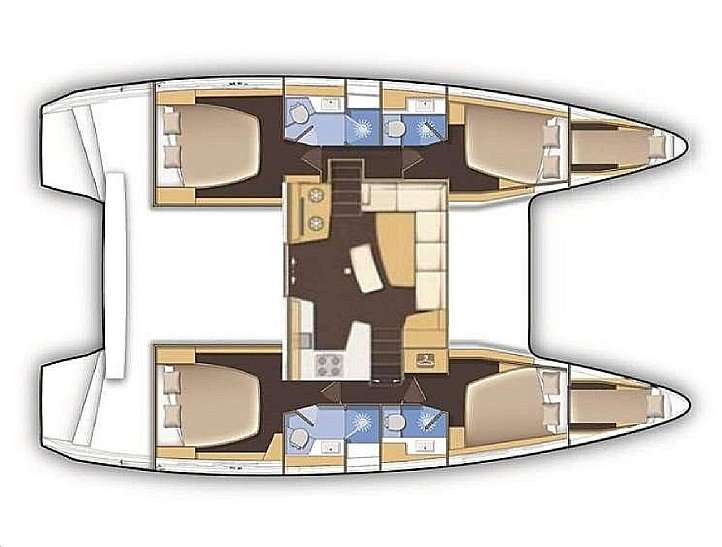 Layout of the boat Lagoon 42