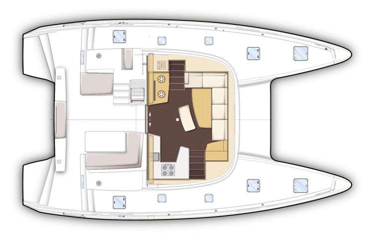 Layout of the boat Lagoon 42