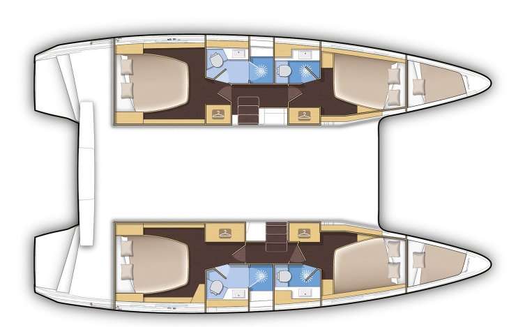 Layout of the boat Lagoon 42