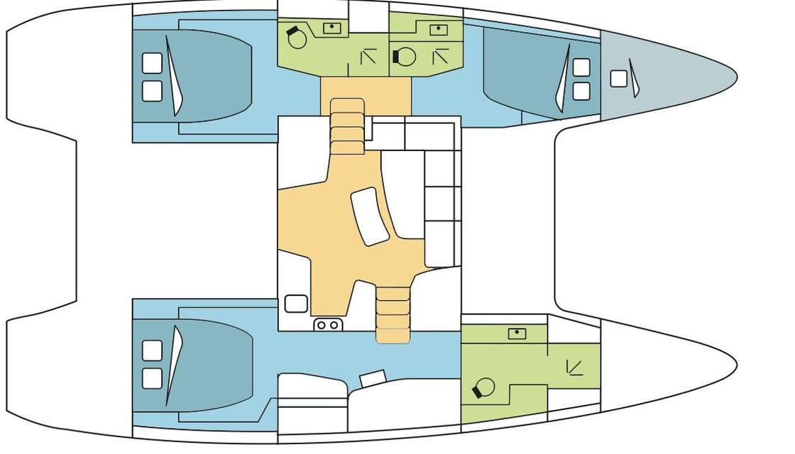 Distribución del barco Lagoon 42