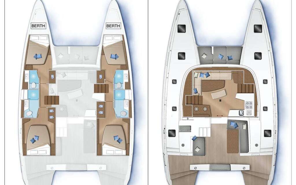 Distribución del barco Lagoon 42