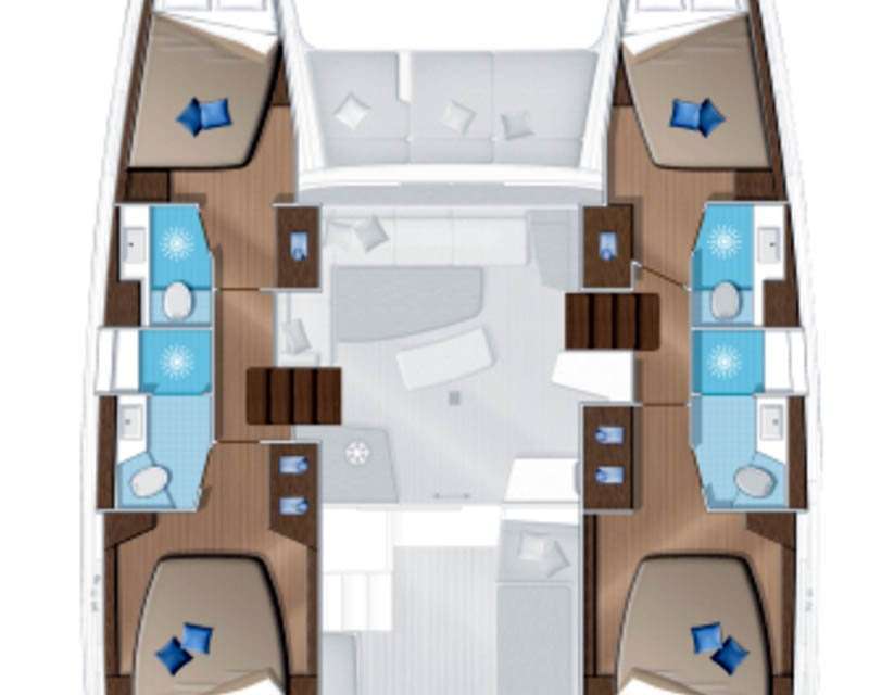 Layout of the boat Lagoon 42