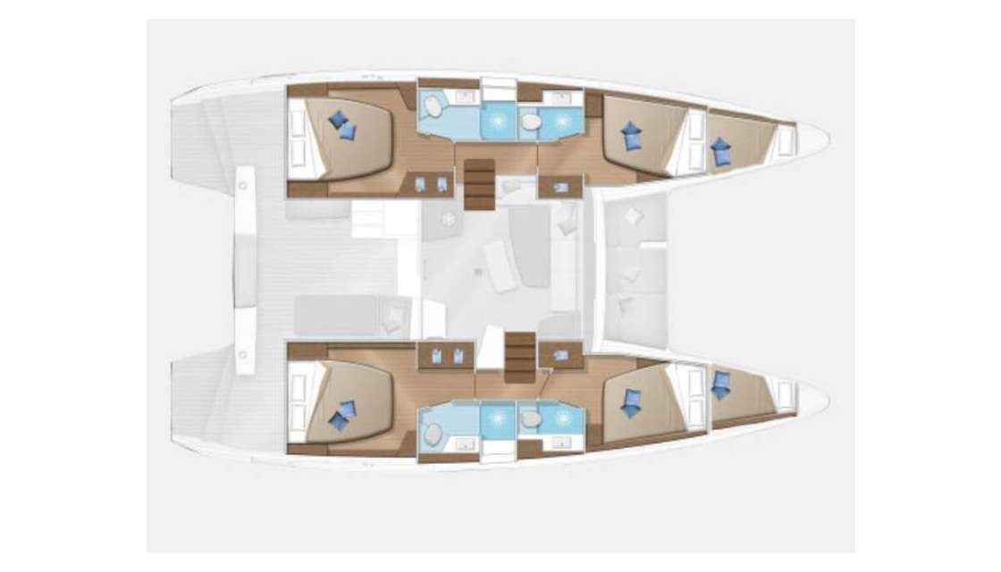 Layout of the boat Lagoon 42