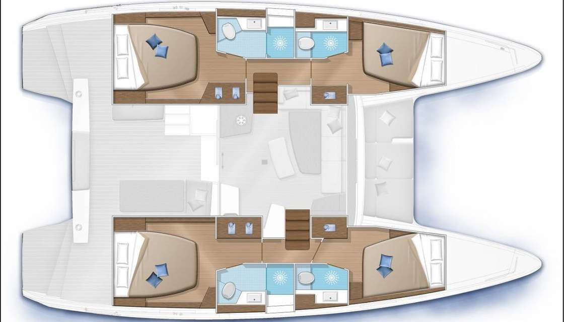 Layout of the boat Lagoon 42