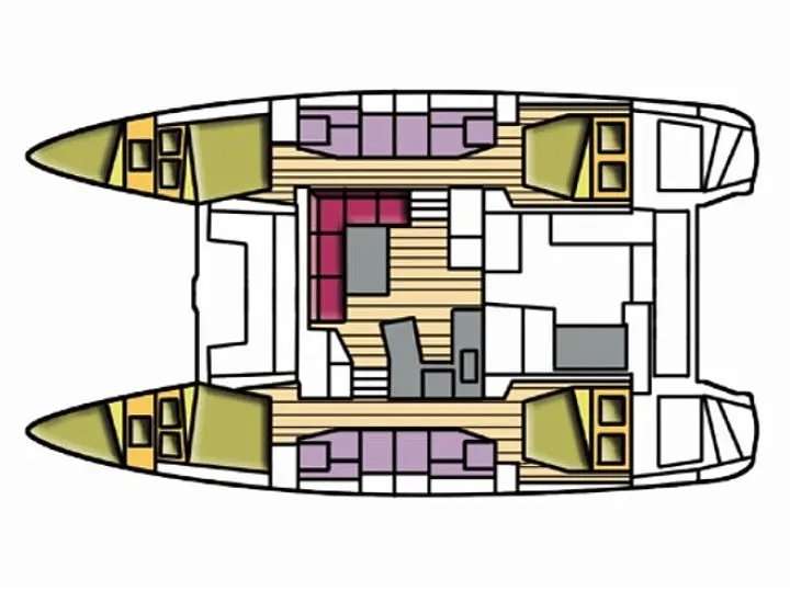 Layout of the boat Lagoon 42