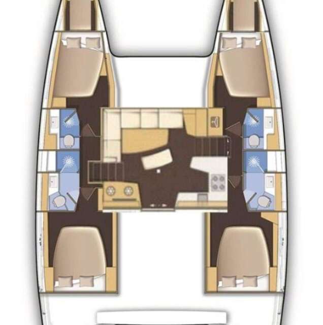 Layout of the boat Lagoon 42