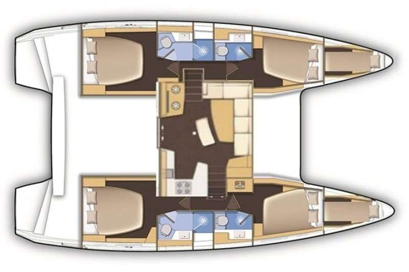 Layout of the boat Lagoon 42