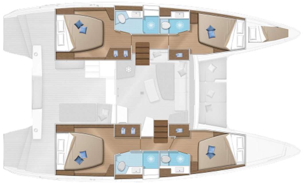 Layout of the boat Lagoon 42