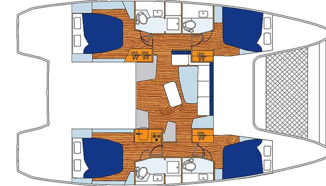 Layout of the boat Lagoon 42