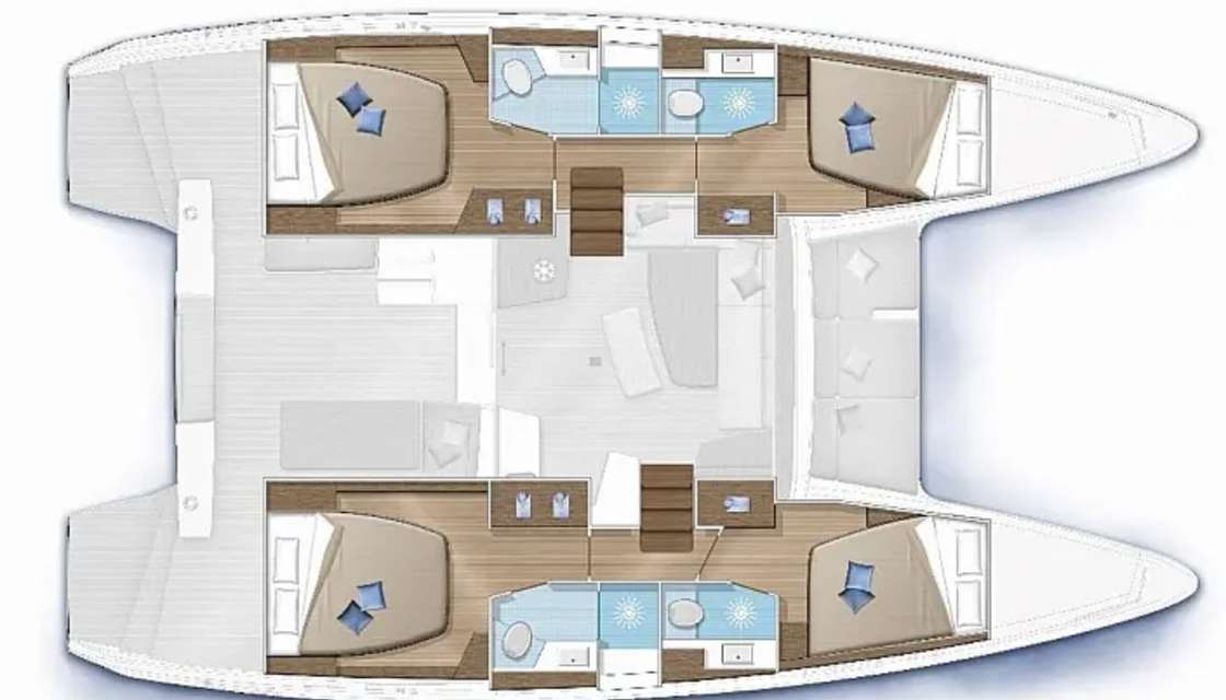 Layout of the boat Lagoon 42