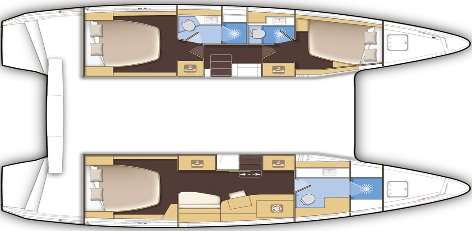 Layout of the boat Lagoon 42