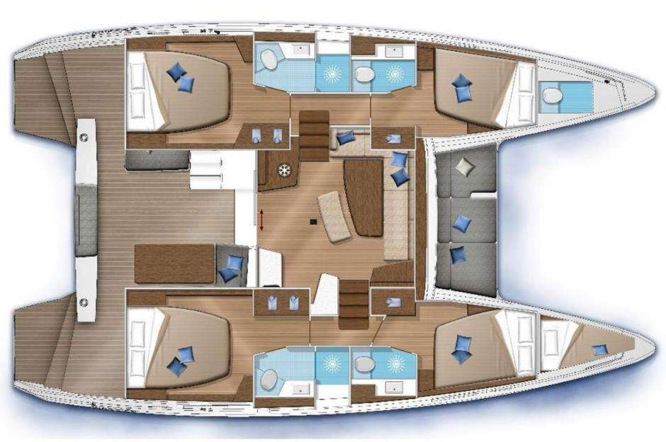 Layout of the boat Lagoon 42