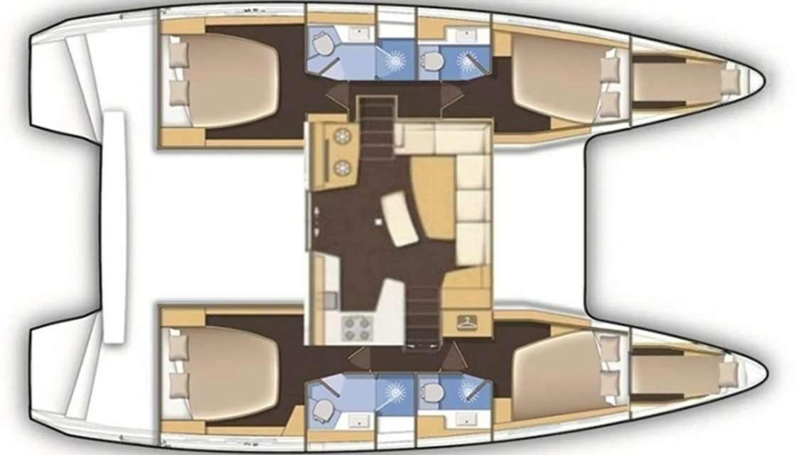 Layout of the boat Lagoon 42